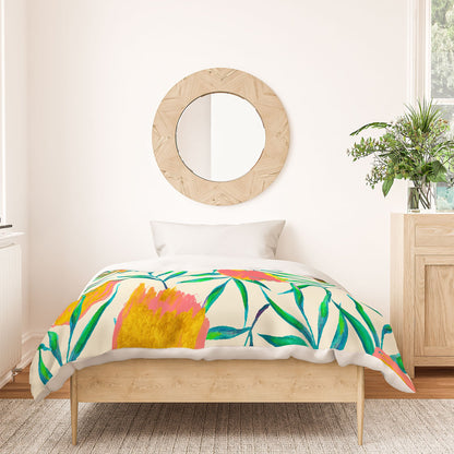 83 Oranges Floral Blush Gold Duvet Cover