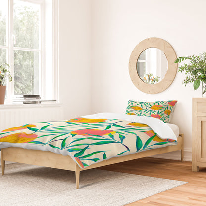83 Oranges Floral Blush Gold Duvet Cover