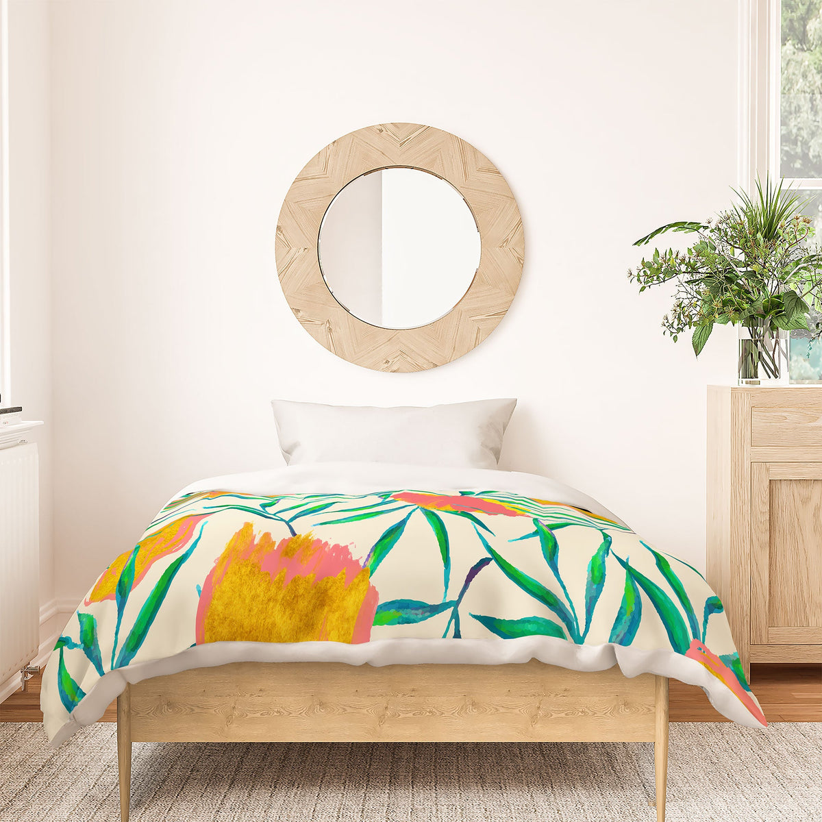 83 Oranges Floral Blush Gold Duvet Cover