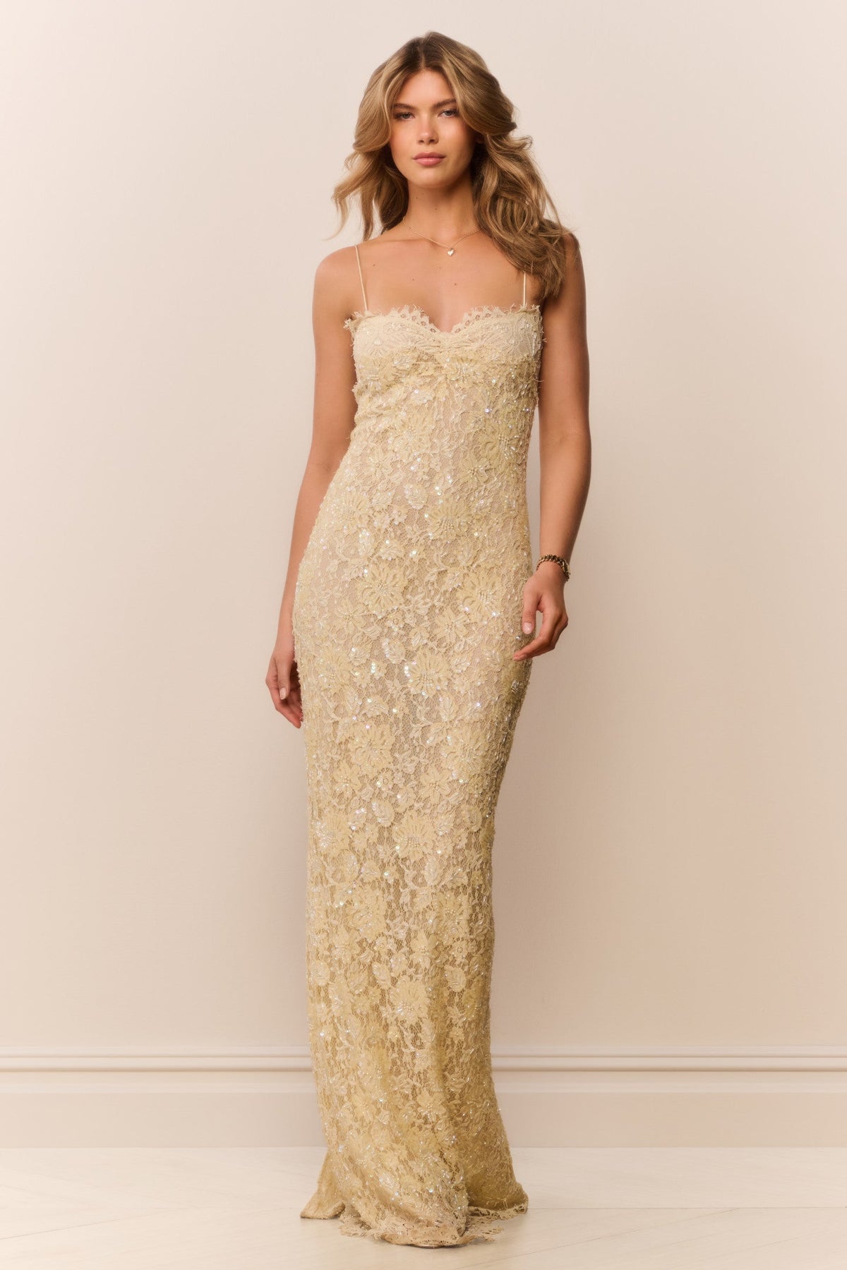 Ciona Sequin Lace Gown