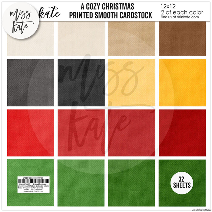 A Cozy Christmas - Linen-Printed Smooth Cardstock Single-Sided Linen Printed