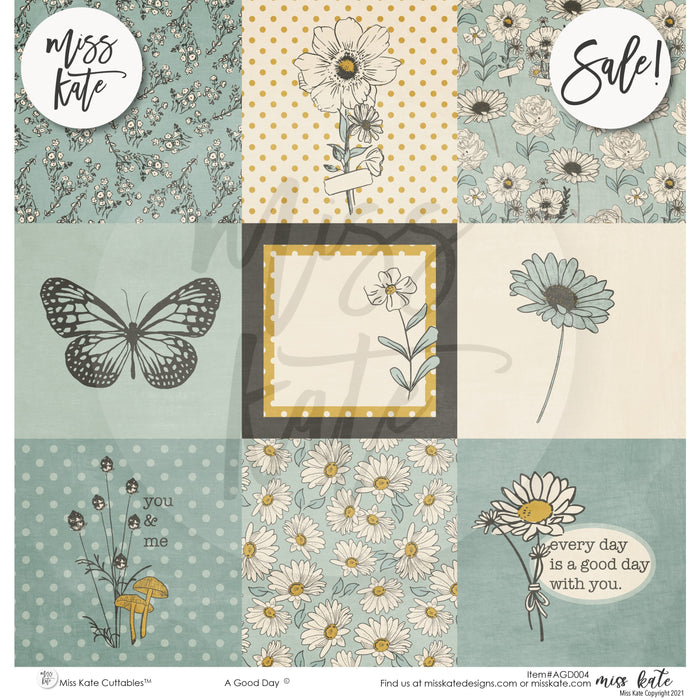 A Good Day-Blue- Paper & Sticker Kit 12X12 (Ds)
