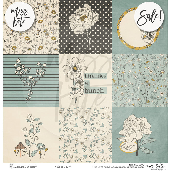 A Good Day-Blue- Paper & Sticker Kit 12X12 (Ds)