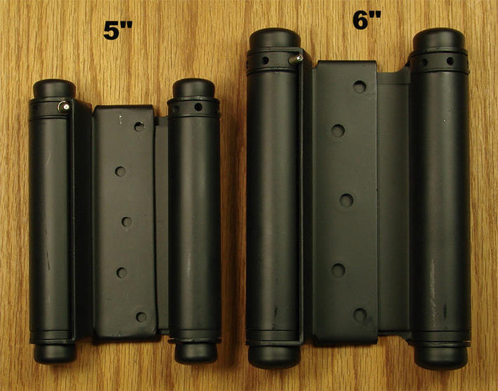 Adjustable Double Acting Spring Hinge  - Matte Black Finish - Wild West Hardware