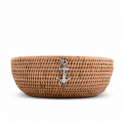 Anchor Hand Woven Wicker Natural Rattan Serving Bowl 1
