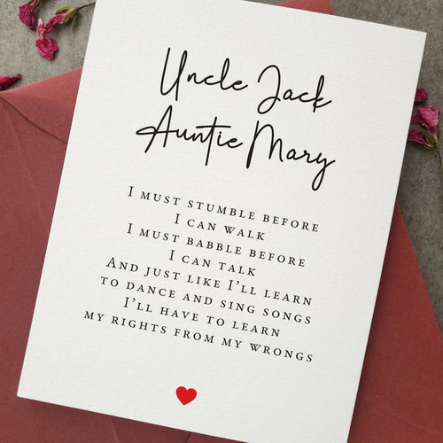 Auntie and Uncle Will you be my Godparents Card - XOXOKristen