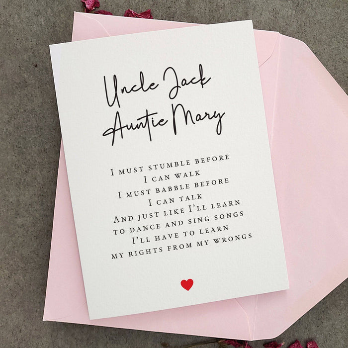 Auntie and Uncle Will you be my Godparents Card - XOXOKristen