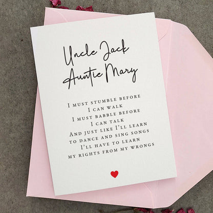 Auntie and Uncle Will you be my Godparents Card - XOXOKristen