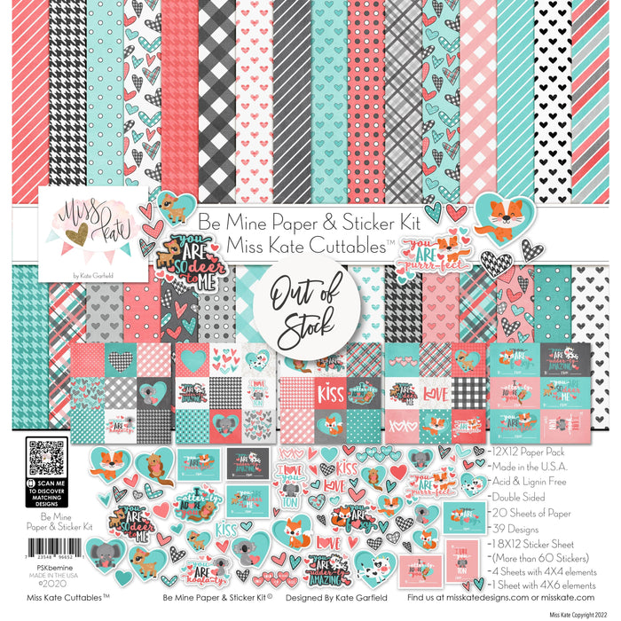 Be Mine - For Valentines Day Paper & Sticker Kit 12X12 (Ds)