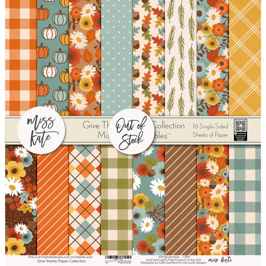 Give Thanks - Paper Pack Single Sided 12X12 (Ss)