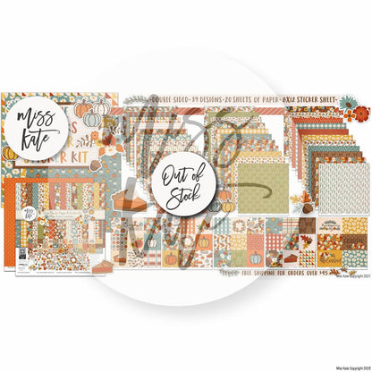 Bargain Bin - Give Thanks Paper & Sticker Kit 12X12 (Ds)