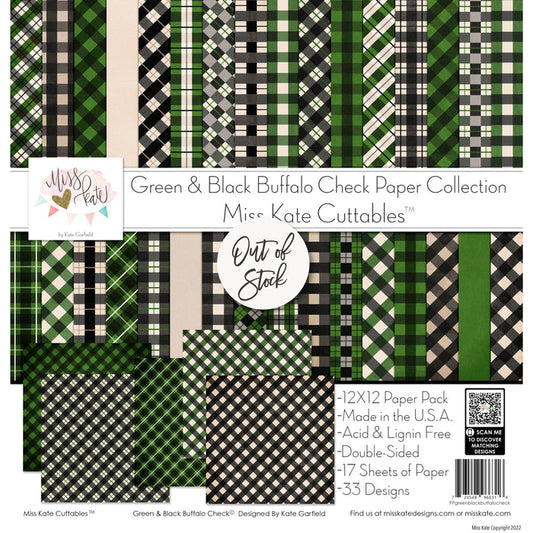 Green & Black Buffalo Check - Paper Pack 12X12 (Ds)