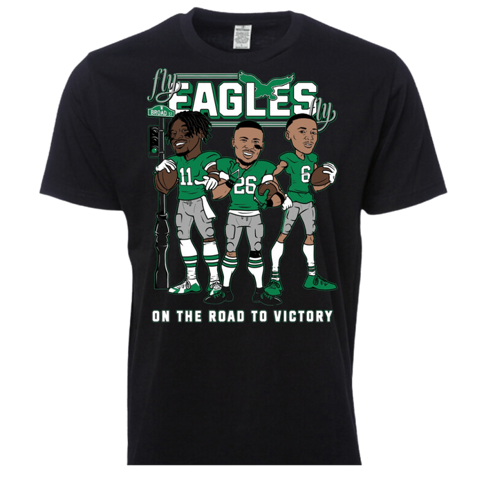 Birds Philadelphia On the Road to Victory T-Shirt - Original Jawns Gear - T-Shirt - Jawns on Fire Sneakers & Shoes
