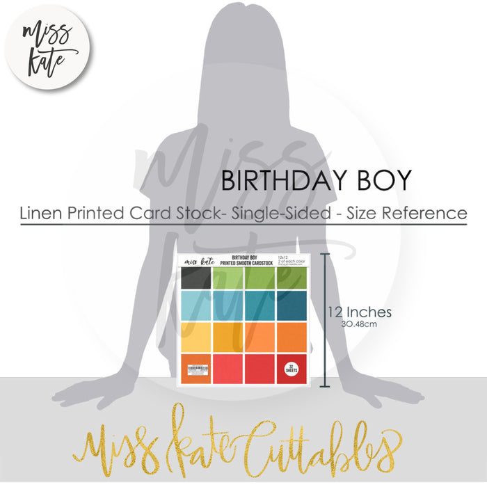 Birthday Boy - Linen Printed Smooth Cardstock Single-Sided