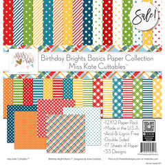 Birthday Brights Basics - Double-Sided Paper Pack 12X12 (Ds)