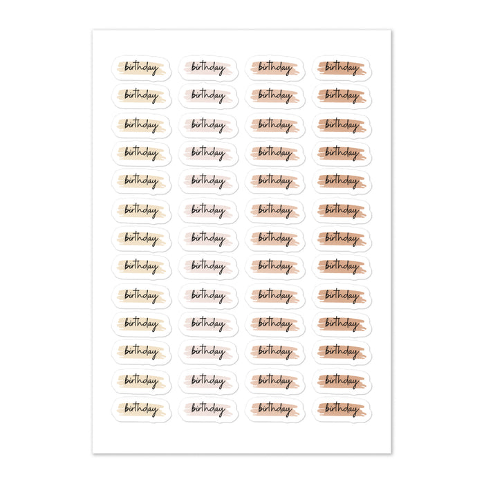 Birthday Planner Sticker Sheet - Neutral Theme