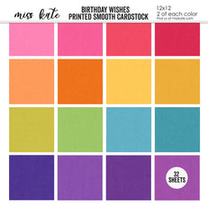 Birthday Wishes - Linen-Printed Smooth Cardstock Single-Sided