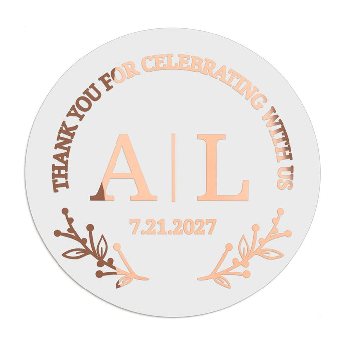 1.25" - 12 Labels / Rose Gold Foil