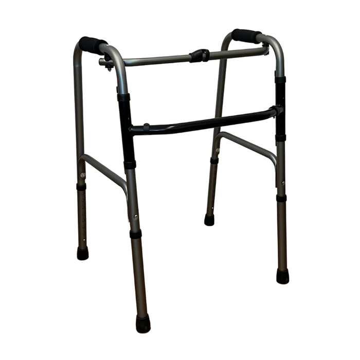 CarePlus Foldable Reciprocal Walking Frame Metallic Grey