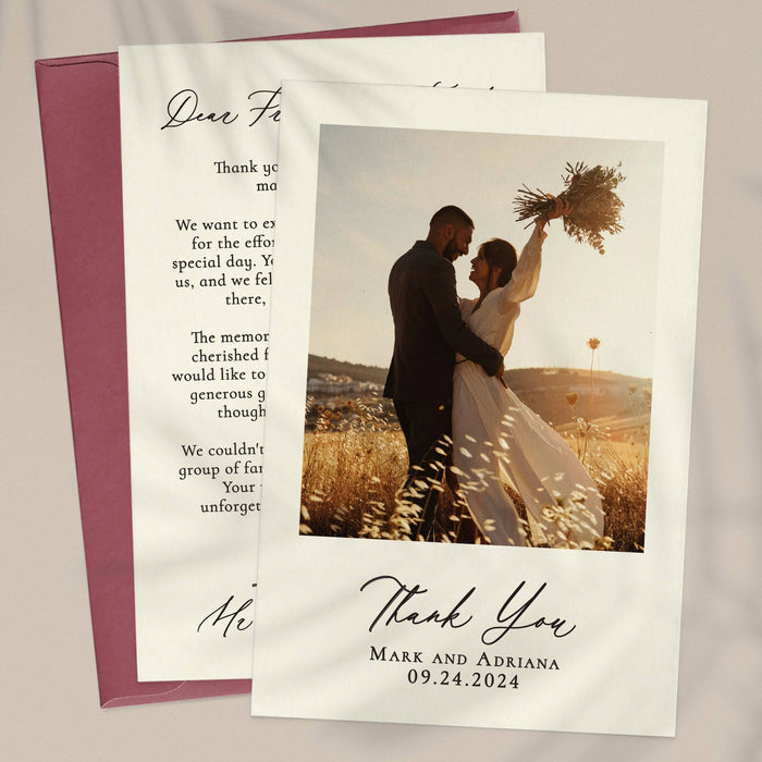 Chic Wedding Thank You Cards with Photo - XOXOKristen