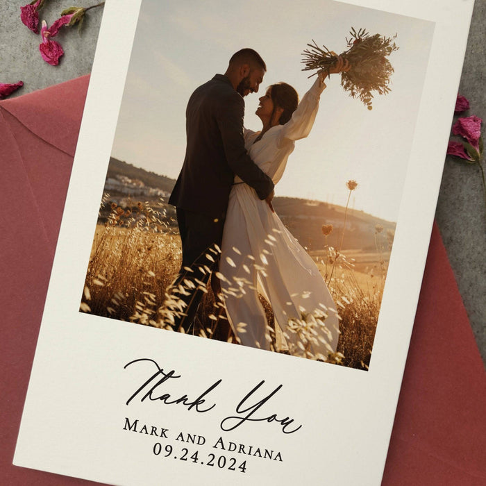 Chic Wedding Thank You Cards with Photo - XOXOKristen