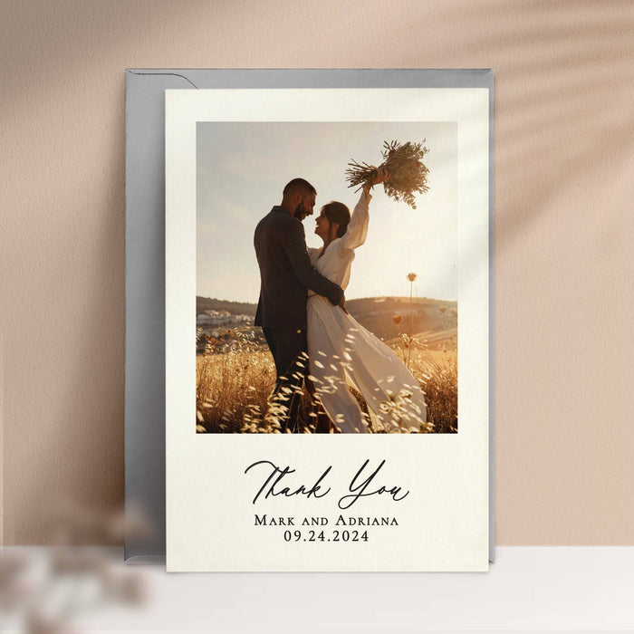 Chic Wedding Thank You Cards with Photo - XOXOKristen