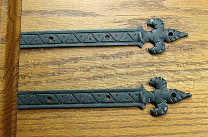 Decorative Straps Fleur de Lis styling  - 7" length - Wild West Hardware
