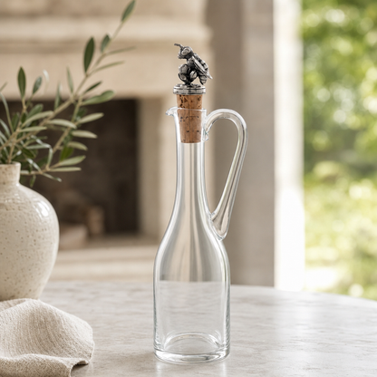 Cruet Bottle with Pewter Bee Cork Stopper 2