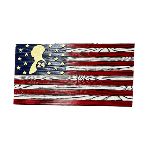 Custom Wood Art - American Flag Kobe Bryant - Custom Wood Art - Jawns on Fire Sneakers & Shoes