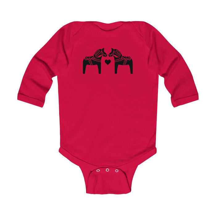 Dala Horse Long Sleeve Bodysuit Scandinavian Design Studio