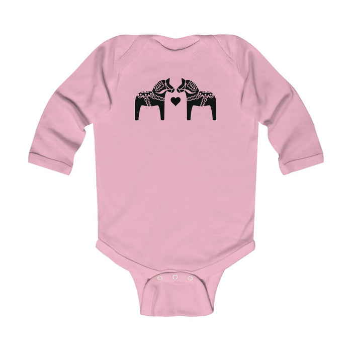 Dala Horse Long Sleeve Bodysuit Scandinavian Design Studio