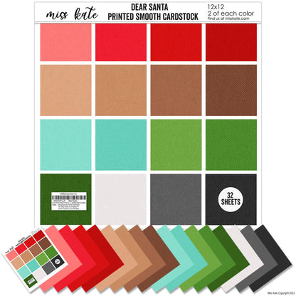 Dear Santa - Linen-Printed Smooth Cardstock Single-Sided Linen Printed