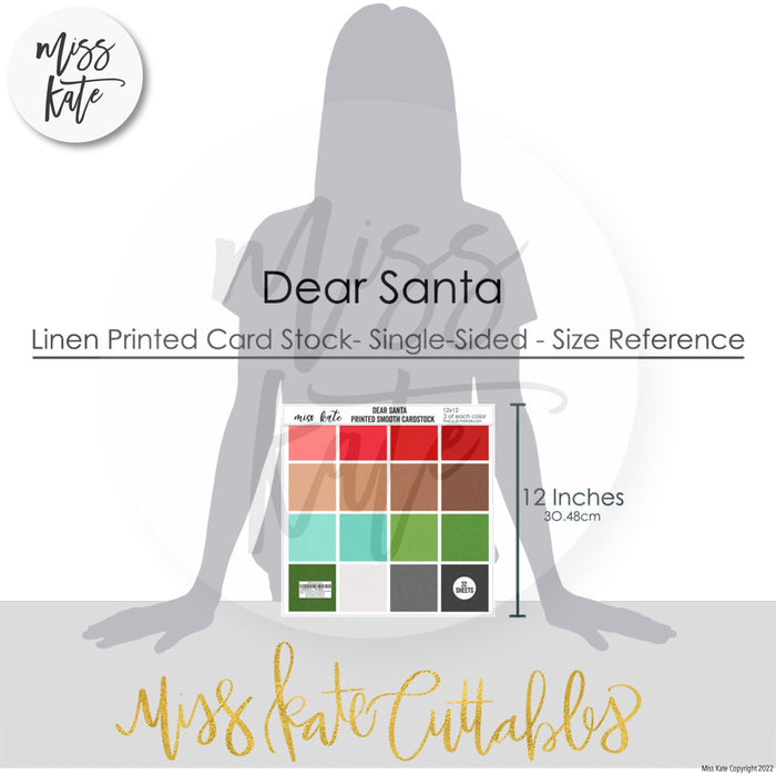 Dear Santa - Linen-Printed Smooth Cardstock Single-Sided Linen Printed