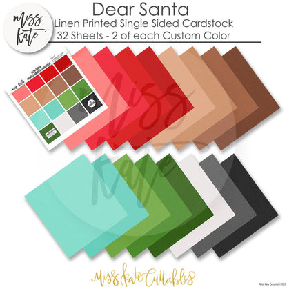 Dear Santa - Linen-Printed Smooth Cardstock Single-Sided Linen Printed