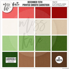 December 25Th - Linen-Printed Smooth Cardstock Single-Sided Linen Printed