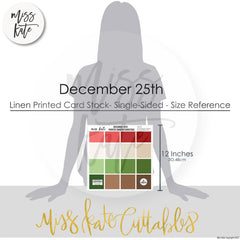December 25Th - Linen-Printed Smooth Cardstock Single-Sided Linen Printed