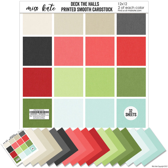 Deck The Halls - Linen Printed Smooth Cardstock Single-Sided