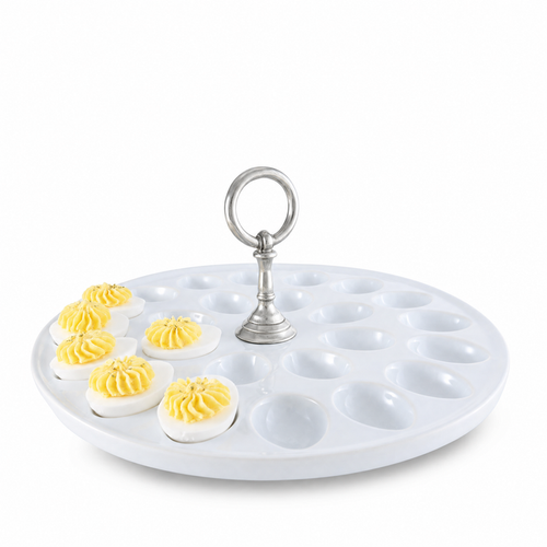 Deviled Egg Tray with Pewter Classic Ring Handle 1