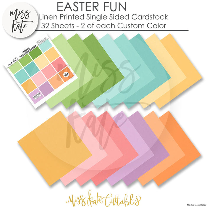 Easter Fun - Linen Printed Smooth Cardstock Single-Sided