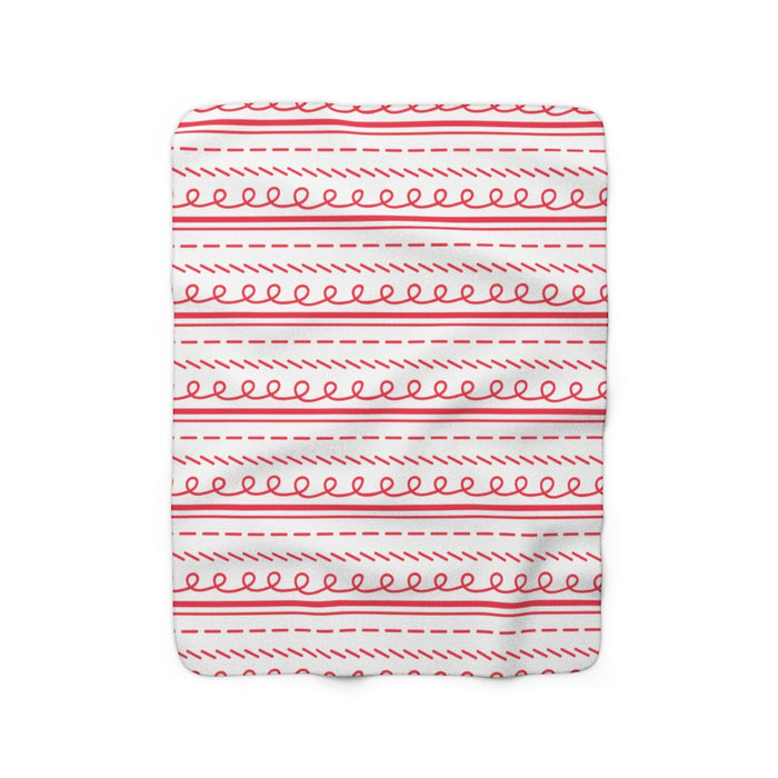 Festive Lines Sherpa Fleece Blanket