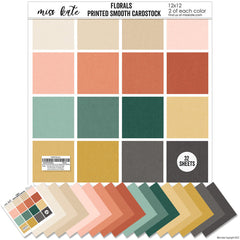 Florals - Linen-Printed Smooth Cardstock Single-Sided Linen Printed