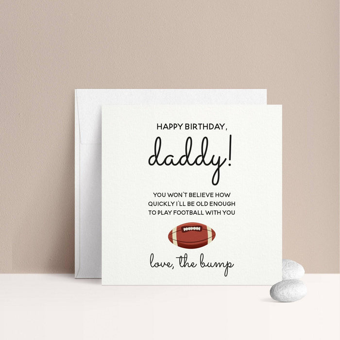 Football Birthday Card to Dad from the Bump - XOXOKristen