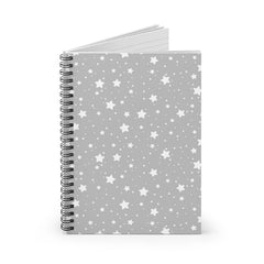 Gray Stars Spiral Lined Notebook