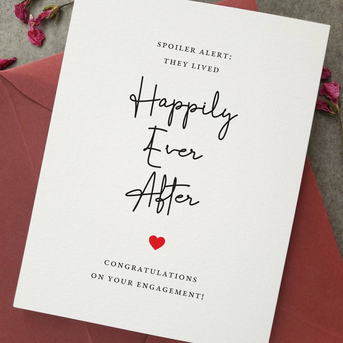 Happily Ever After Newly Engaged Card Engagement Card - XOXOKristen