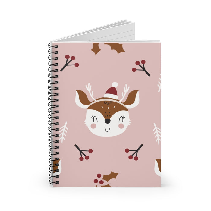 Happy Reindeer Spiral Lined Notebook