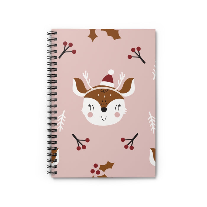 Happy Reindeer Spiral Lined Notebook