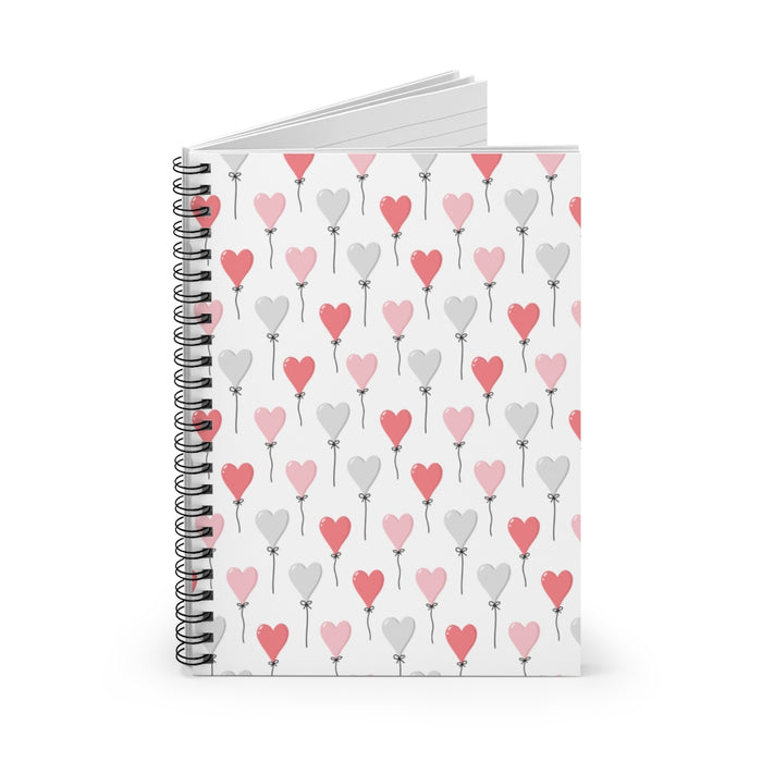 Heart Balloons Spiral Lined Notebook