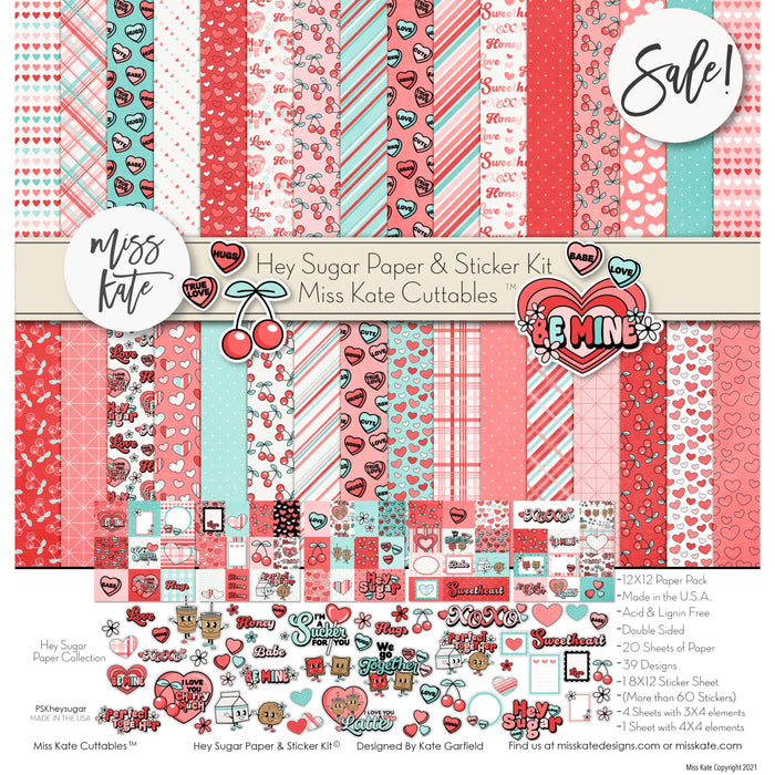 Hey Sugar- Paper & Sticker Kit 12X12 (Ds)