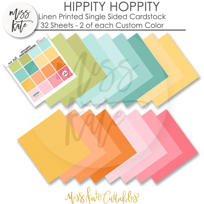 Hippity Hoppity - Linen Printed Smooth Cardstock Single-Sided