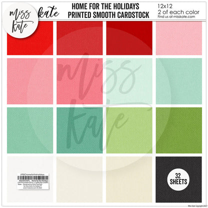 Home For The Holidays - Linen Printed Smooth Cardstock Single-Sided